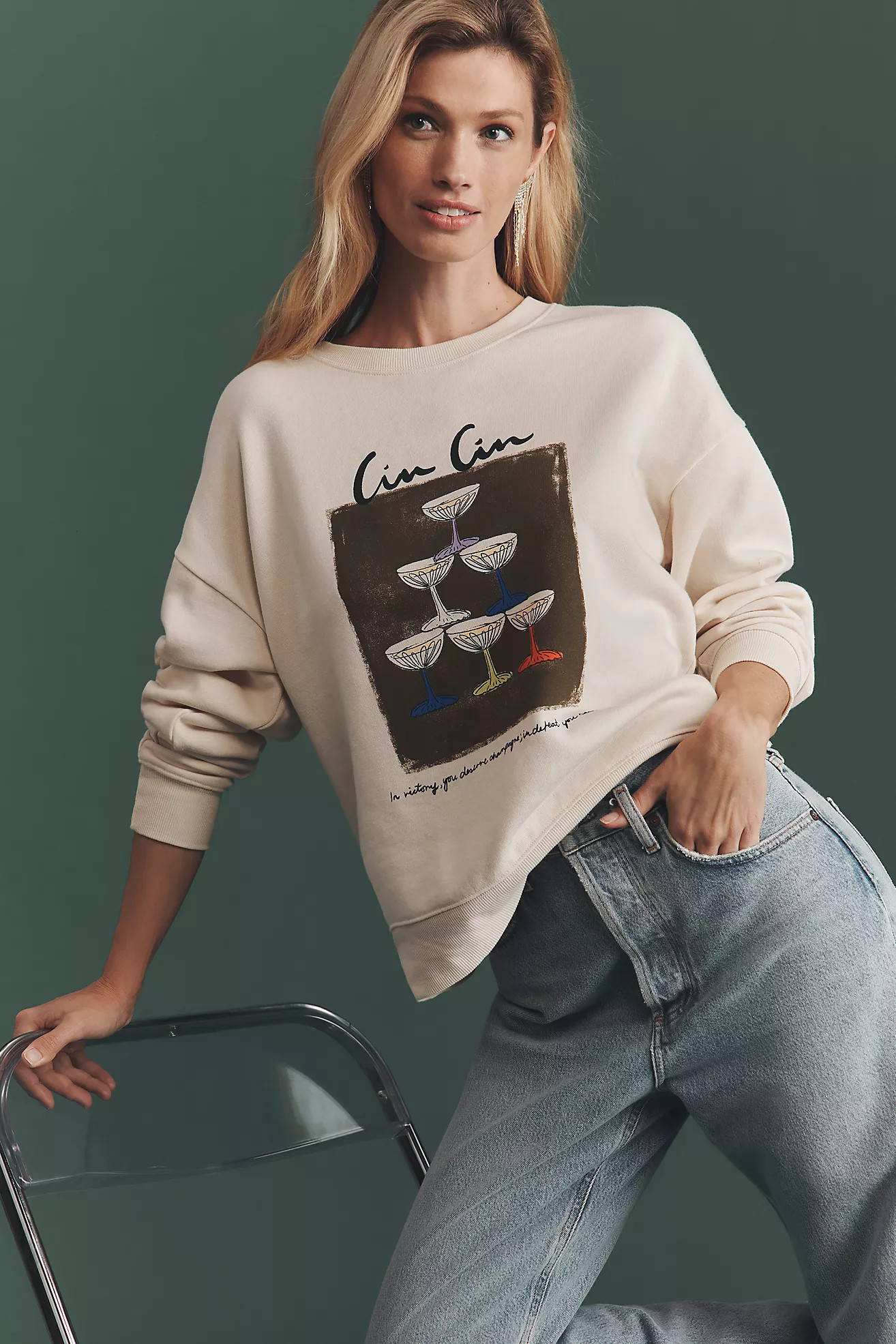 Maeve x Natalia Bagniewska Cocktail Sweatshirt | Anthropologie (US)
