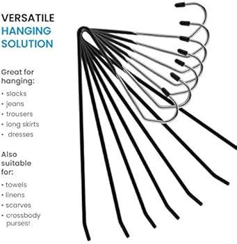 ZOBER Slack/Trousers Pants Hangers - 20 Pack - Strong and Durable Anti-Rust Chrome Metal Hangers,... | Amazon (US)