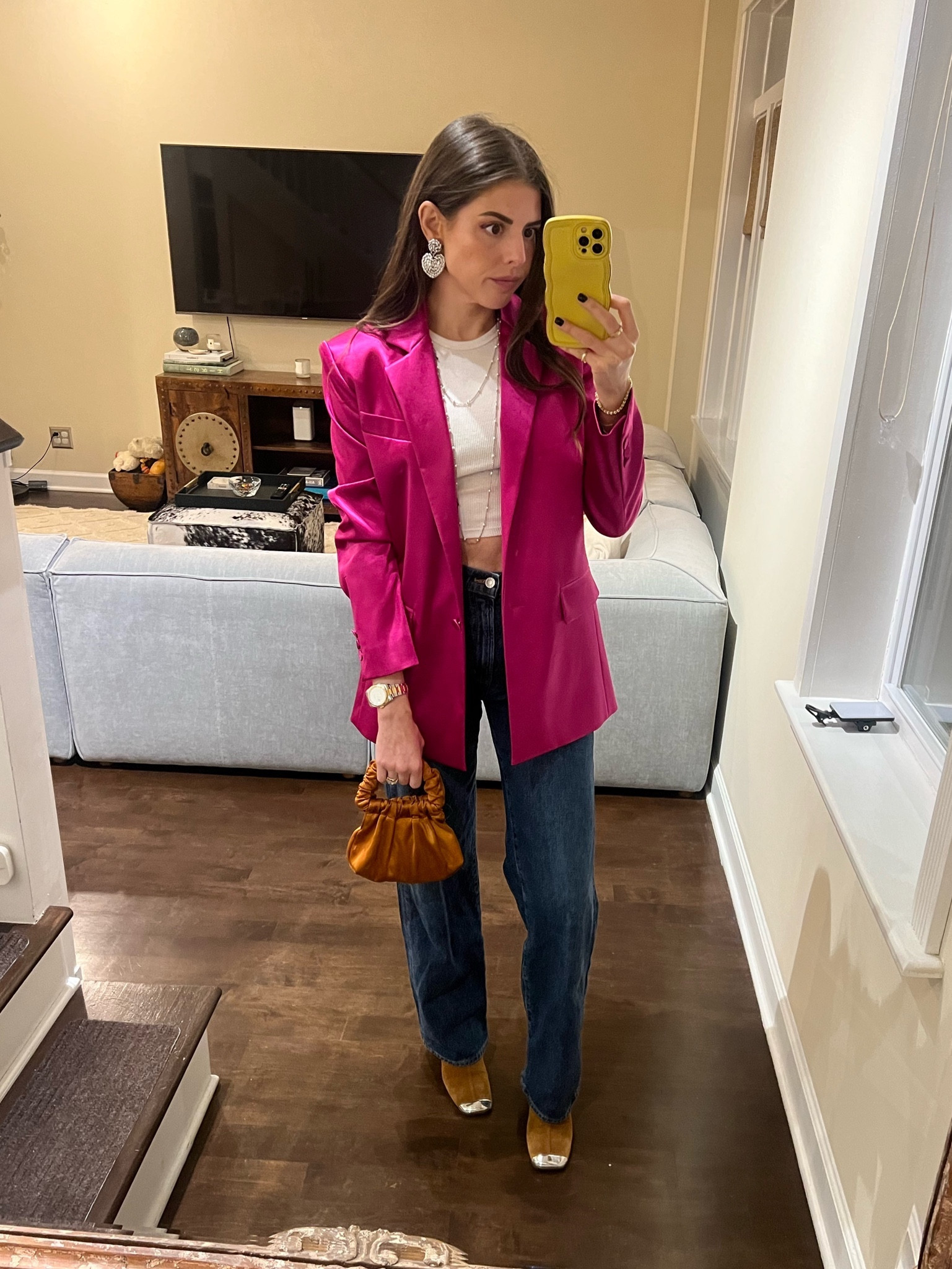 Found my Frame pink satin blazer available AND ON SALE!!!!!! 

#LTKsalealert