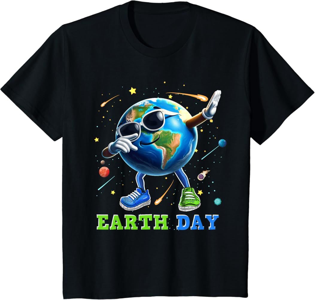 Earth Day 2024 Funny Earth Day Kids Toddler Girls Boys Dab T-Shirt | Amazon (US)