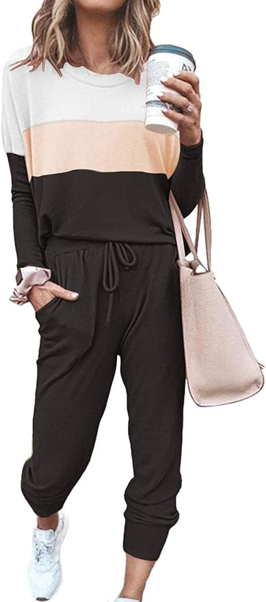 Fixmatti Women Casual 2 Piece Outfit Long Pant Set Sweatsuits Tracksuits | Amazon (US)