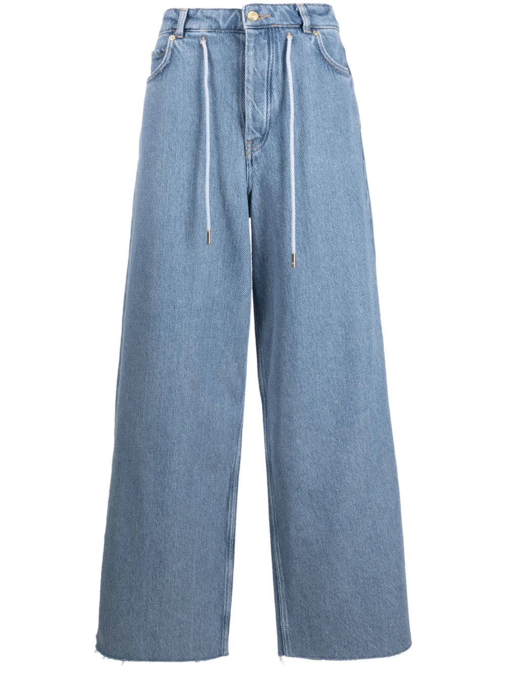 GANNI wide-leg Drawstring Jeans - Farfetch | Farfetch Global