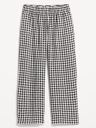 High-Waisted Linen-Blend Straight-Leg Pants | Old Navy (US)