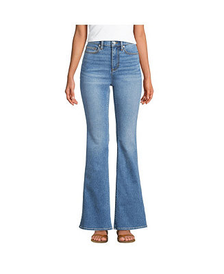 Lands' End Women's Petite Recover Denim High Rise Skinny Flare Jeans - Macy's | Macy's