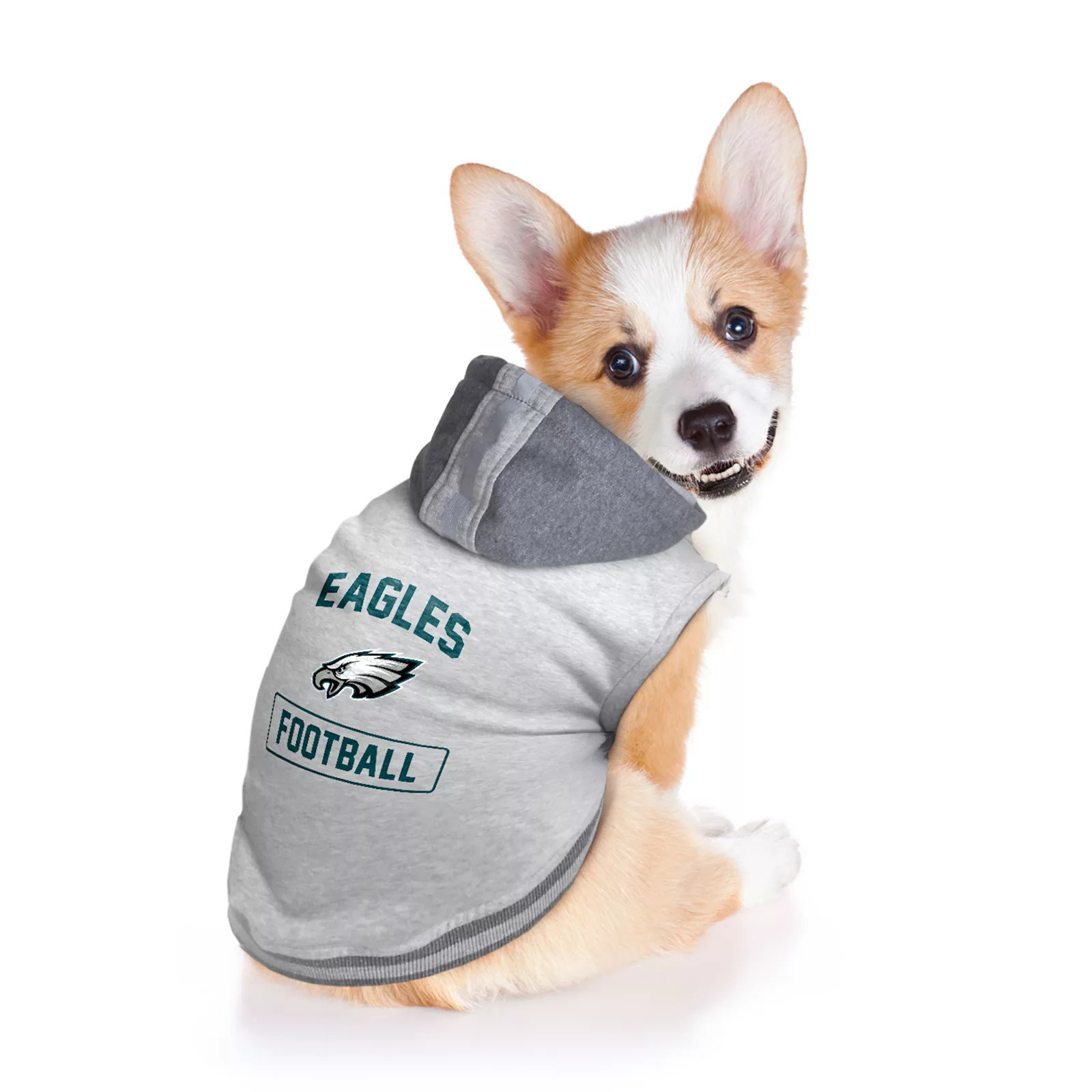 NFL Eagles Pet Hooded Crewneck by Little Earth, Size: Medium, Gray | Kohl's