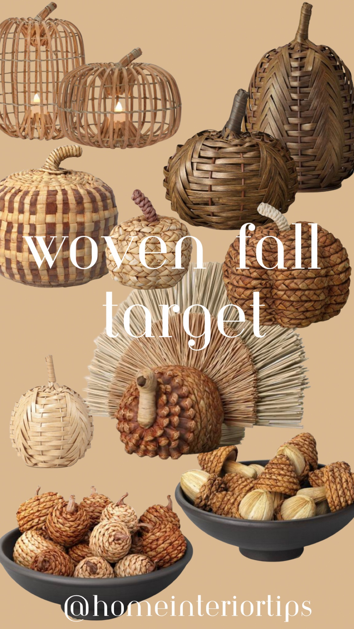 Woven pumpkins, Turkey and bowl fillers at Target

#LTKhome #LTKSeasonal