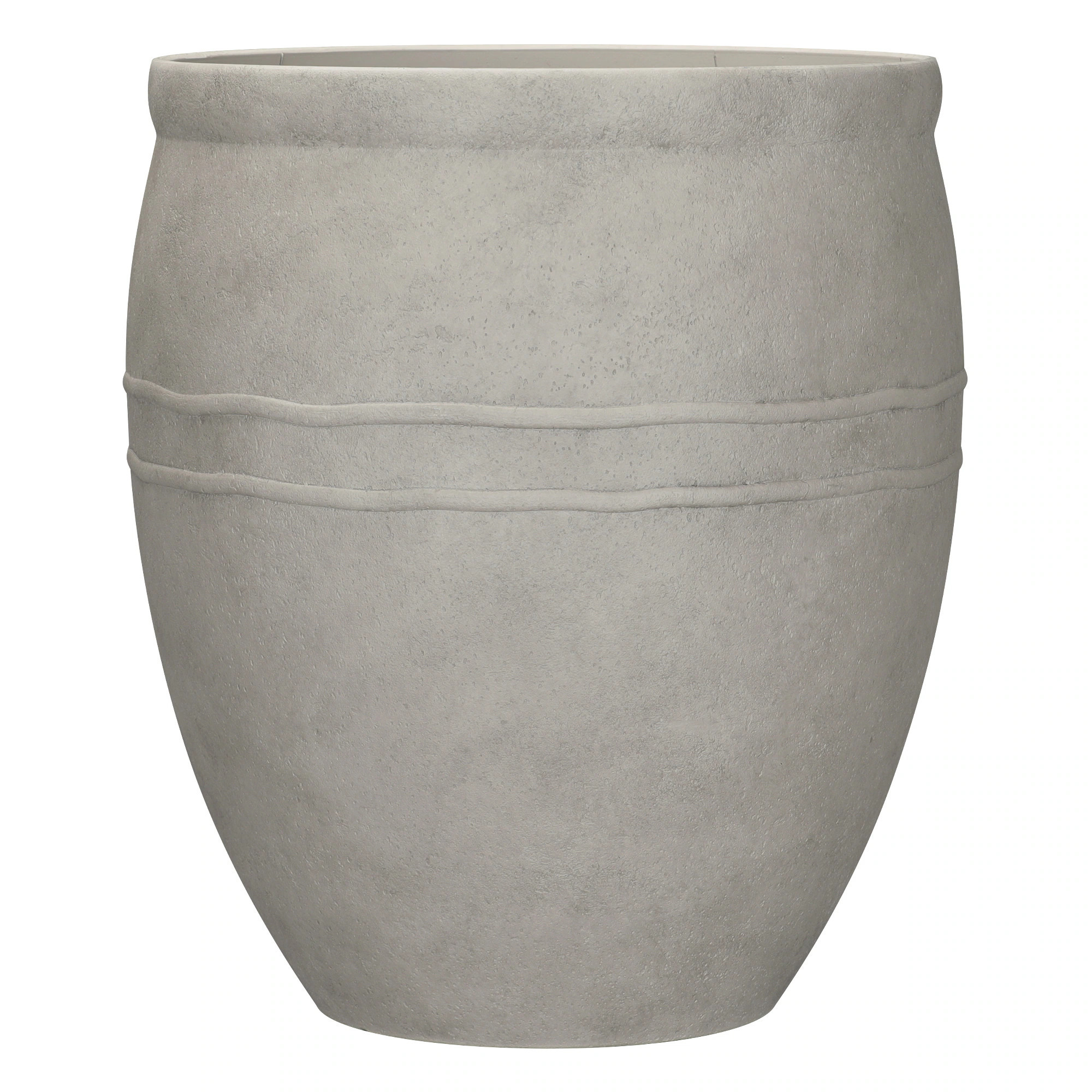 Origin 21 Round 12.36-in W x 12.36-in L x 15.87-in H Gray Plastic Indoor/Outdoor Planter Large | PLKB814TKK | Lowe's