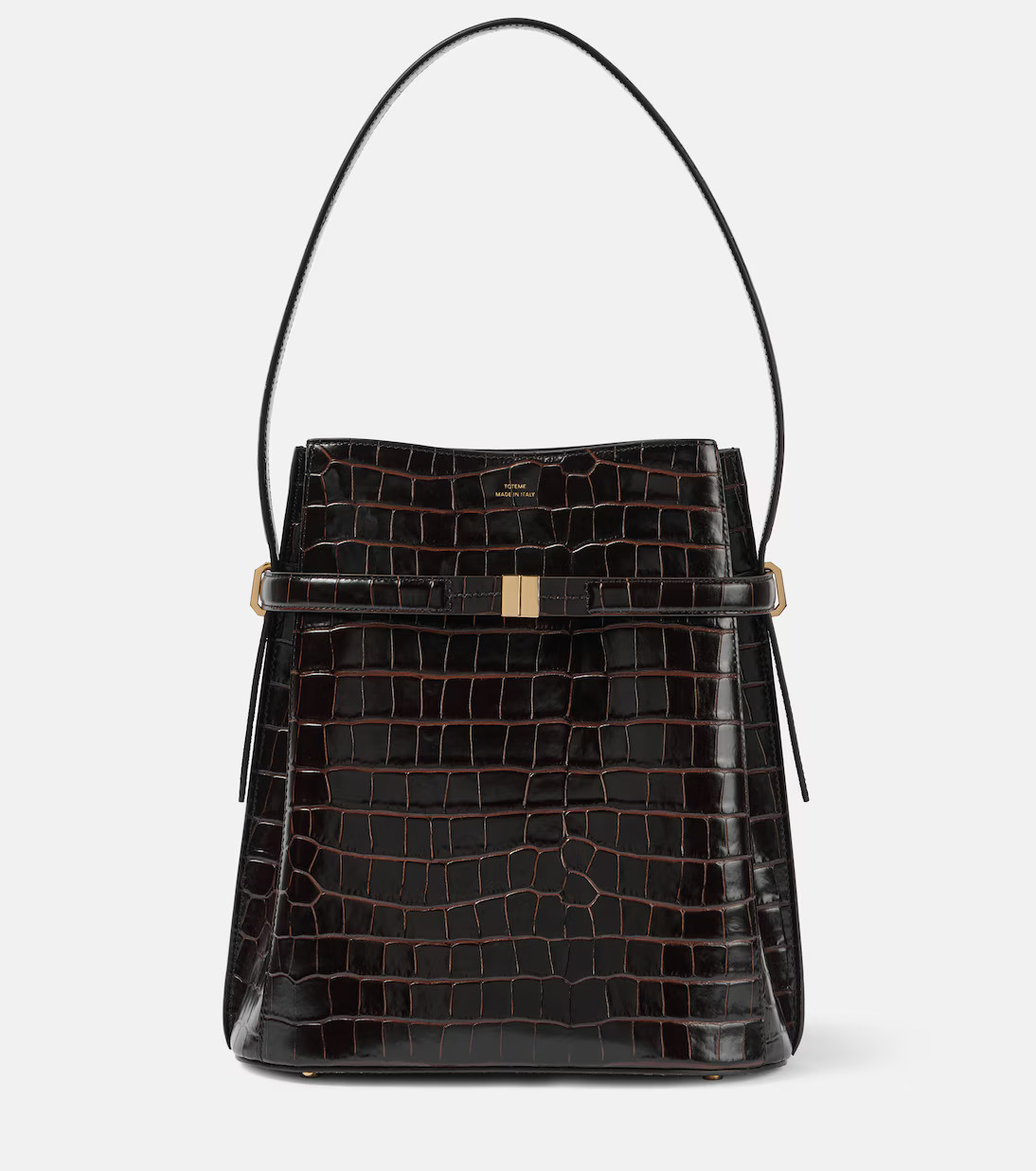 Croc-effect leather bucket bag | Mytheresa (US/CA)