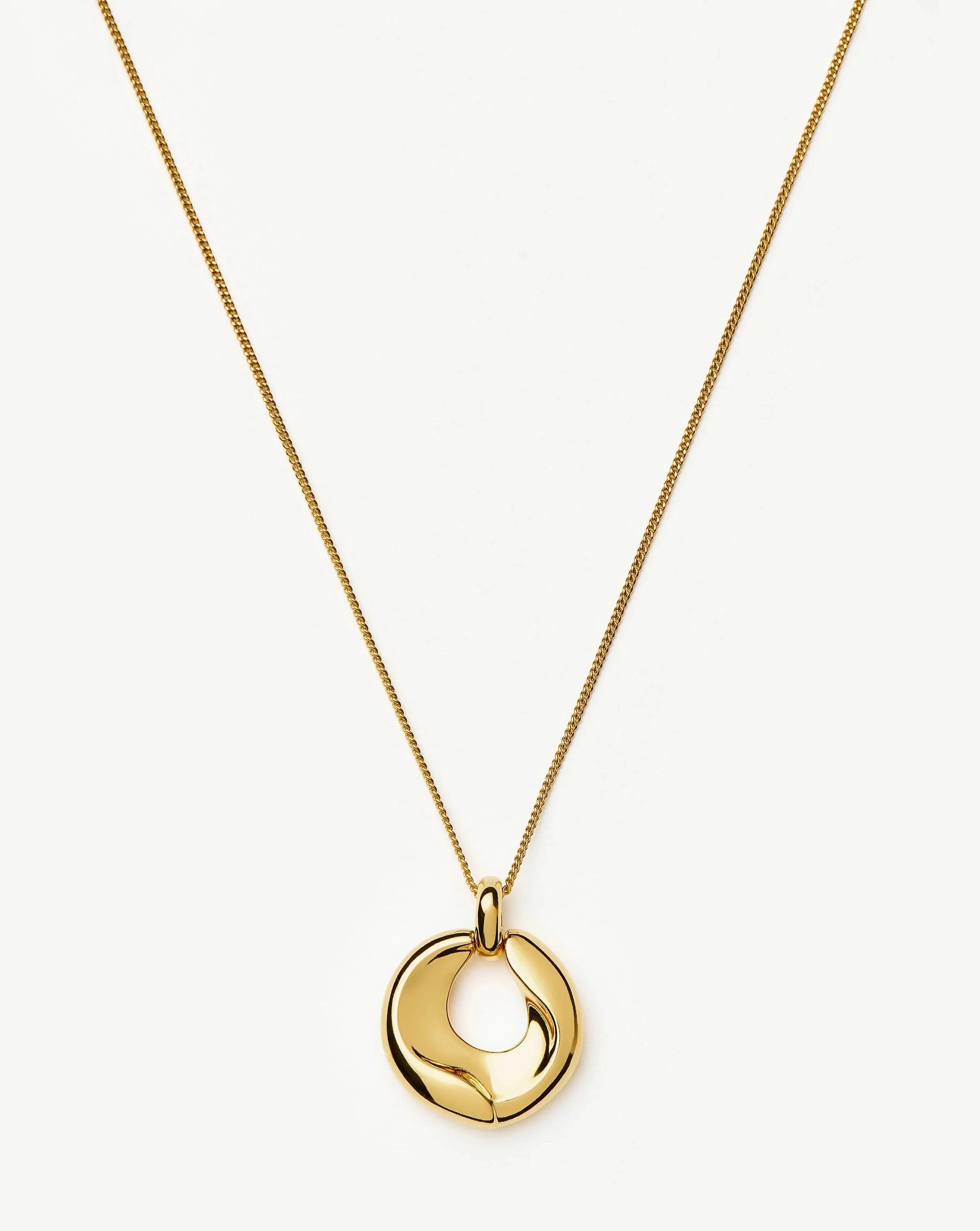 Sculptural Ridge Molten Pendant Necklace | 18ct Gold Plated | Missoma UK