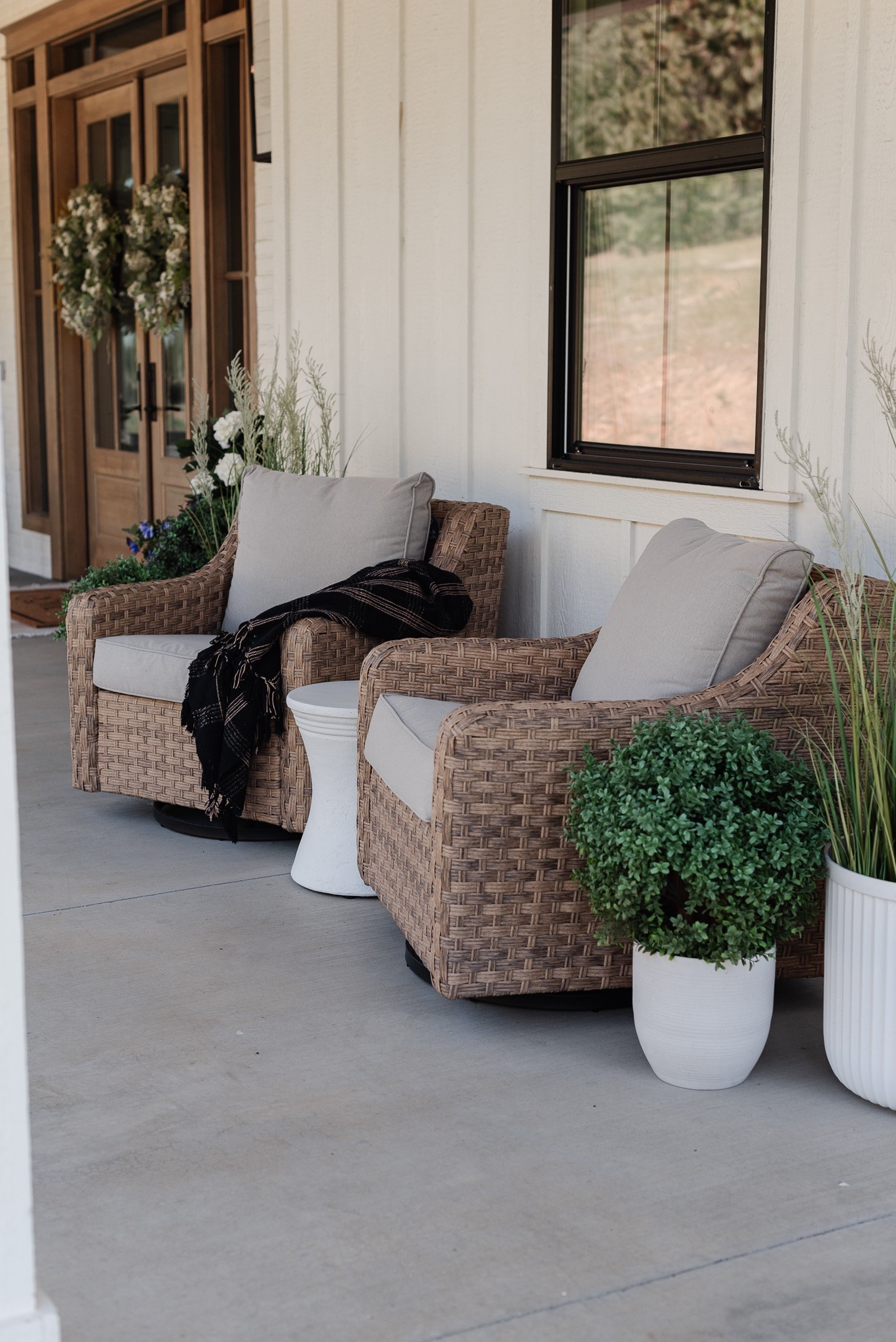 Obsessed with her Walmart swivel chairs and they’re finally back in stock! They sell out every single year grab them now! I literally cannot recommend them enough. They’re so comfortable they come with covers. The cushions are washable and pre-treated for stain protection and they’re SO COMFORTABLE. A great designer look for less!

Walmart, outdoor living, outdoor chair, outdoor lounge, chair, outdoor soul, chair, outdoor glider, porch, patio, deck, planter, Faux plants, spring, summer, spring, refresh, summer, refresh, home refresh, outdoor decor, wreath, Stadium, McGee, McGee Co., doormat

#LTKStyleTip #LTKSeasonal #LTKHome