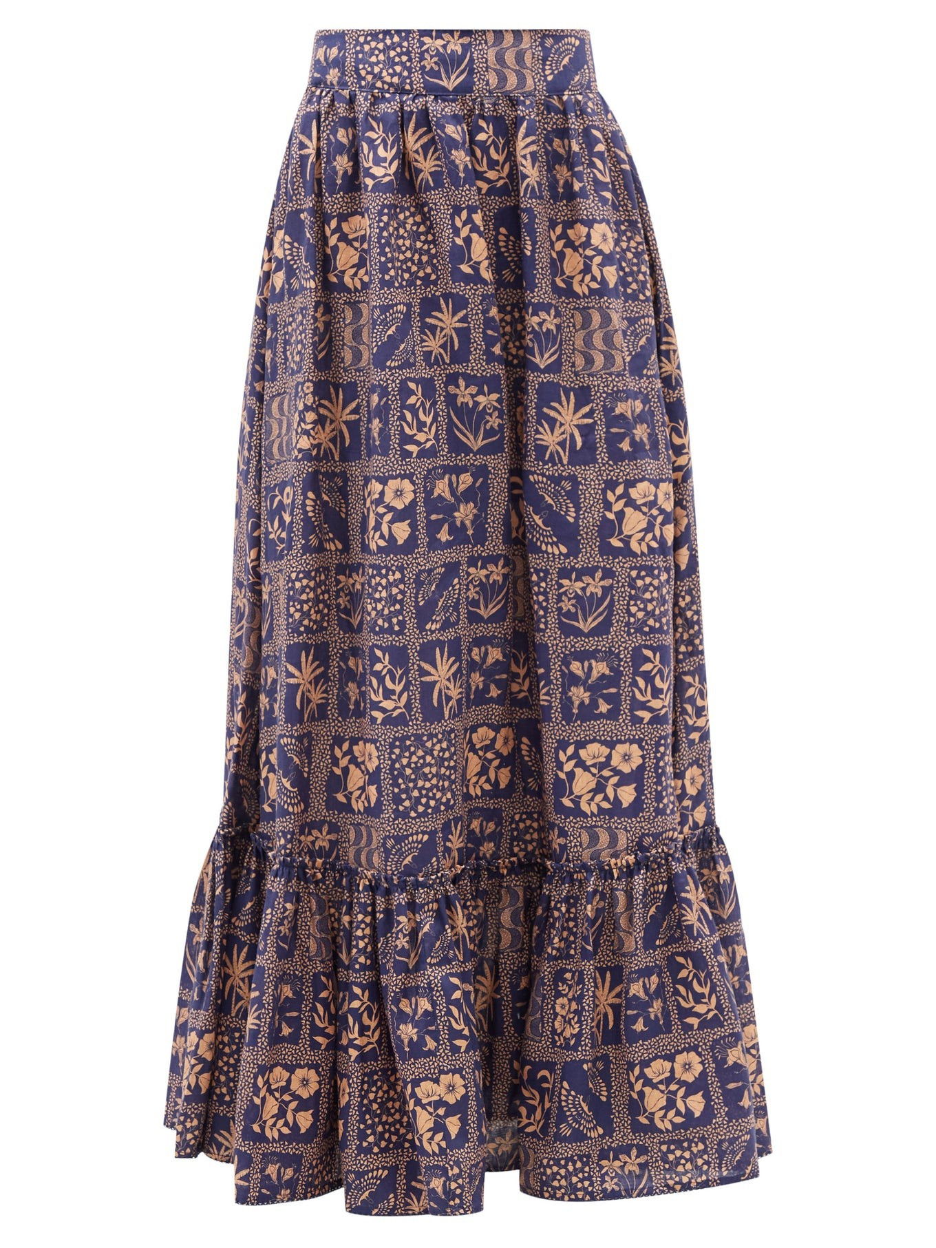 Floral-print linen maxi skirt | Agua by Agua Bendita | Matches (US)