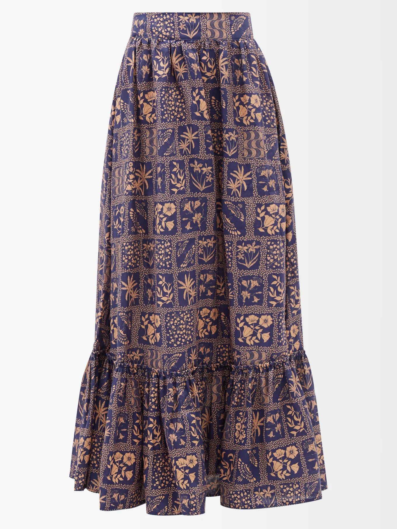 Floral-print linen maxi skirt | Agua by Agua Bendita | Matches (US)