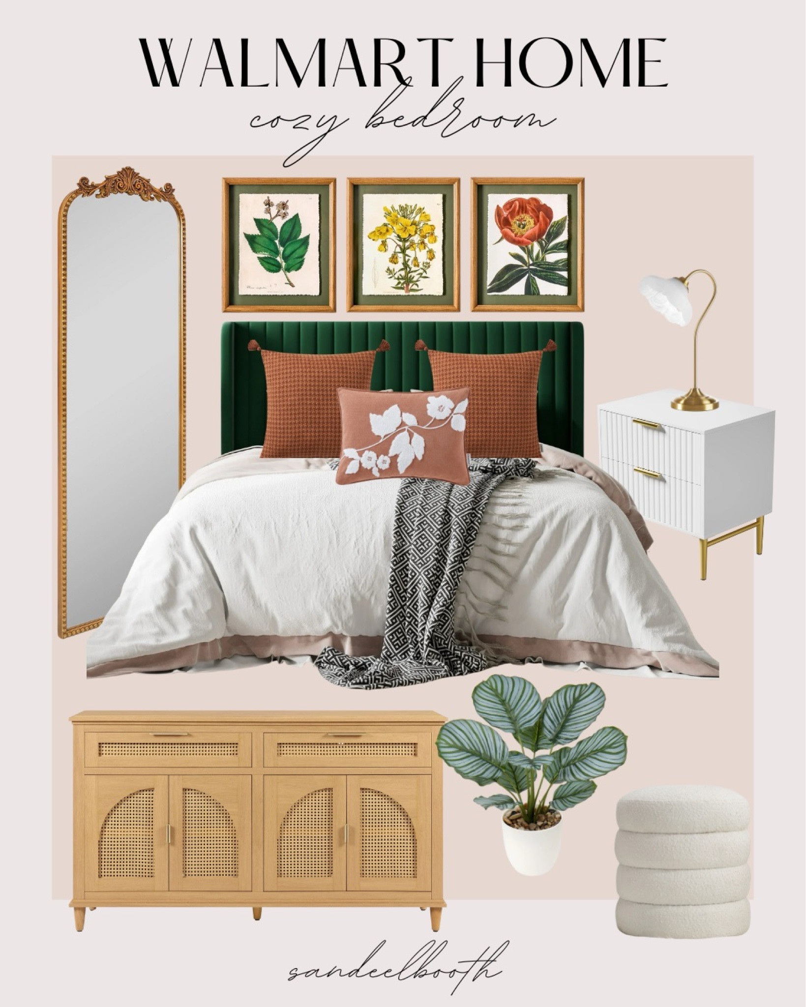 Walmart Cozy Bedroom! 

Walmart home - bedroom inspo - cozy bedroom - bedroom furniture - bed - mirror - bedside table 