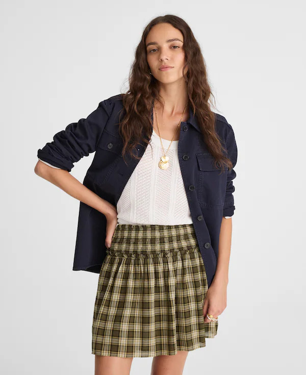 Smocked-Waist Mini Skirt in 100% Cotton | Madewell | Madewell