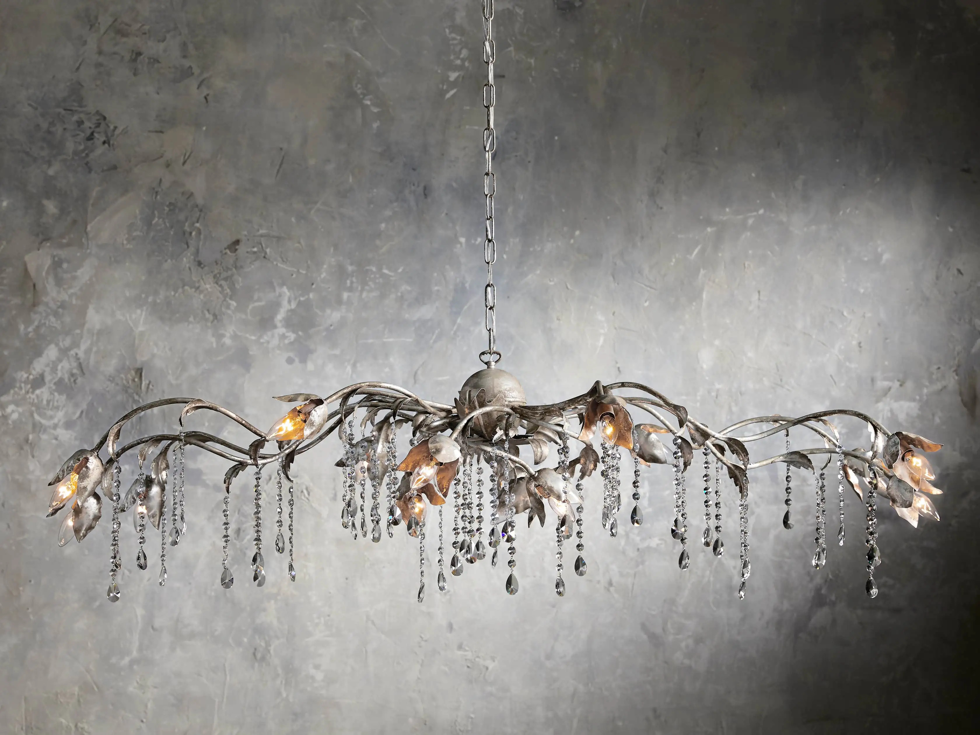 Viticcio Rectangular Chandelier in Silver | Arhaus