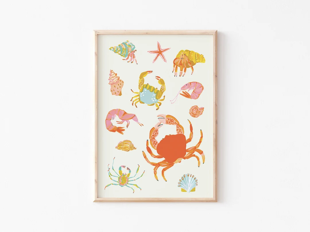 A3|A4|A5 | Under the Sea | Nursery Wall Art | Crabs | Crab Print | Sea Animal Wall Decor | Nautic... | Etsy (US)