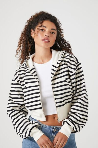 Ribbed Striped Zip-Up Jacket | Forever 21 (US)