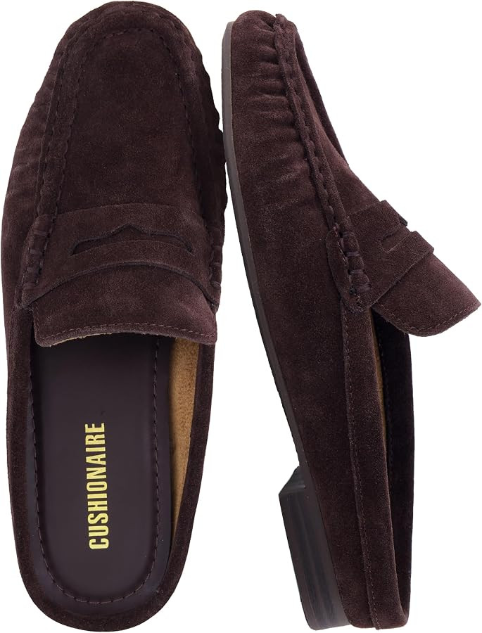CUSHIONAIRE Heritage Genuine Leather Suede Loafer Mules for Women | Amazon (US)