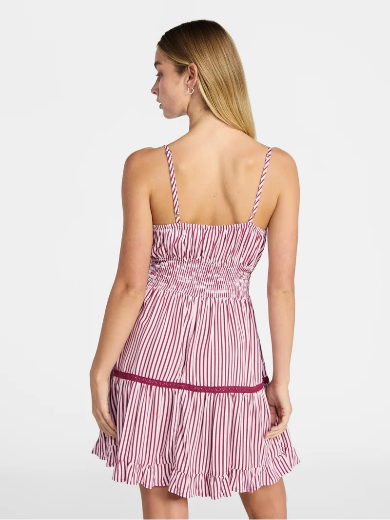 No Boundaries Ruffle Smocked Mini Dress, Women's XXS-XXL | Walmart (US)