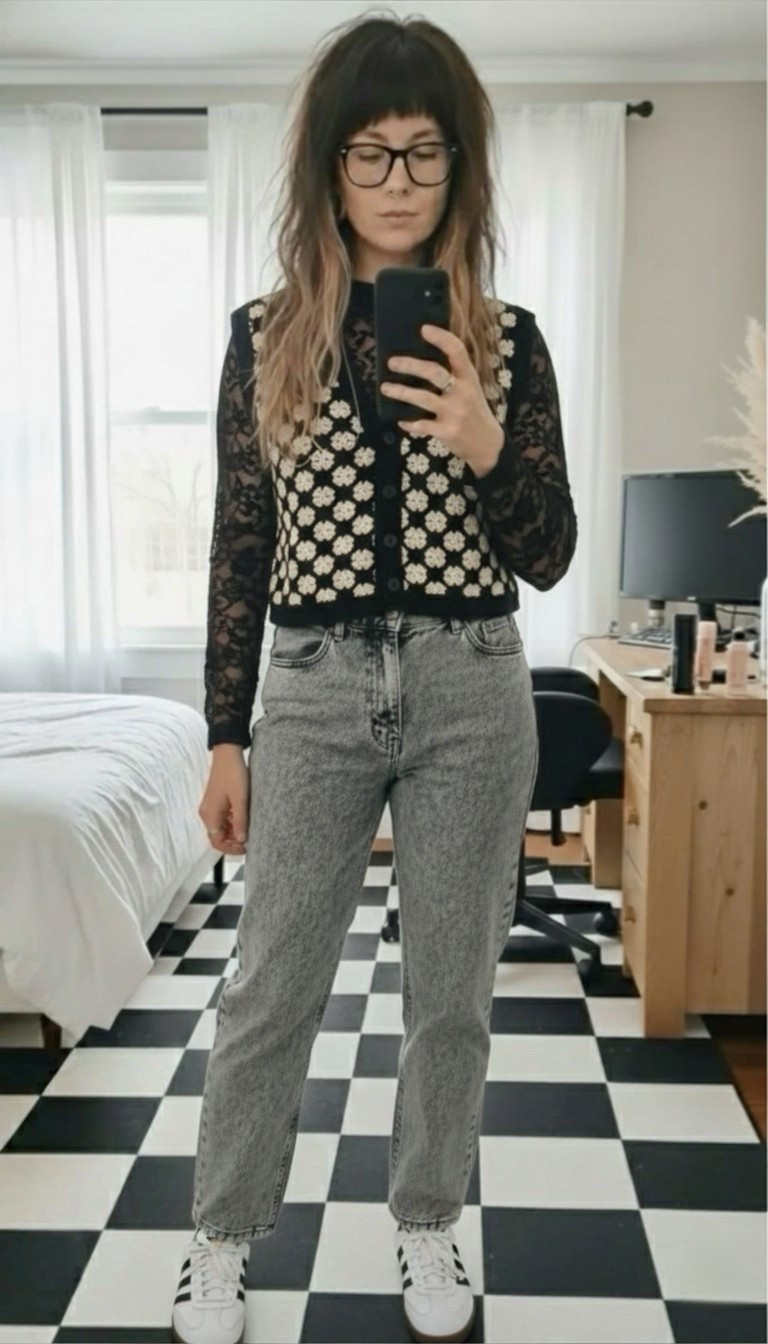 Elevate your daily uniform with the perfect layering piece. This intricate crochet vest adds a touch of artisanal charm to a classic white tee and relaxed acid-wash denim. It’s the ultimate "cool girl" transitional look that feels both vintage-inspired and modern. Comfortable enough for errands, but elevated enough for brunch.

#LTKmomlife #LTKMidsize #LTKootd