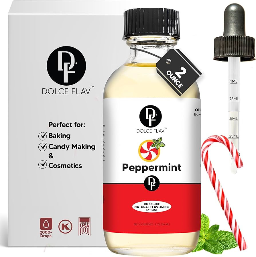 Amazon.com: Dolce Flav Natural Peppermint Extract - 2 Ounce Oil-Soluble Multipurpose Flavoring Id... | Amazon (US)