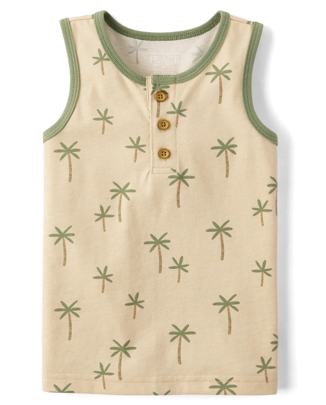 Baby And Toddler Boys Palm Tree Henley Tank Top - tan | The Children's Place
