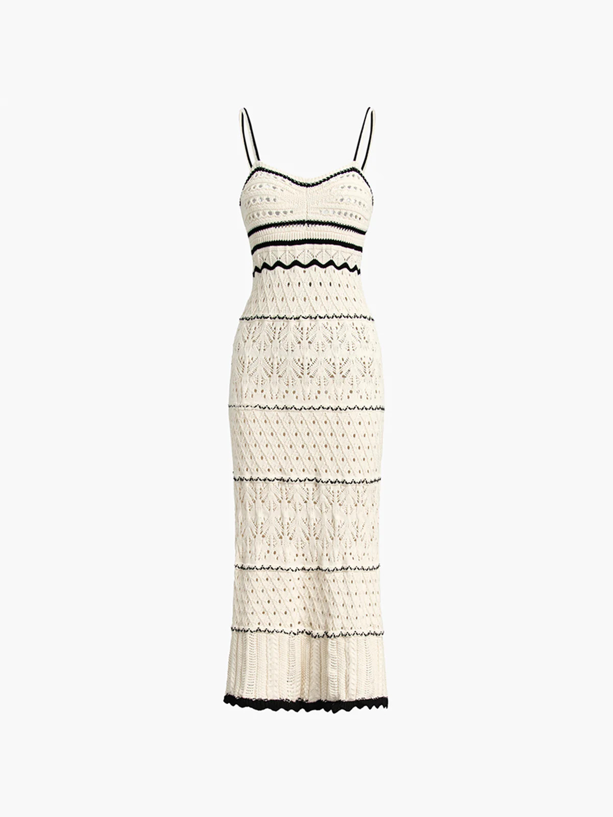 Paros Crochet Eyelet See Through Midi Dress | Commense