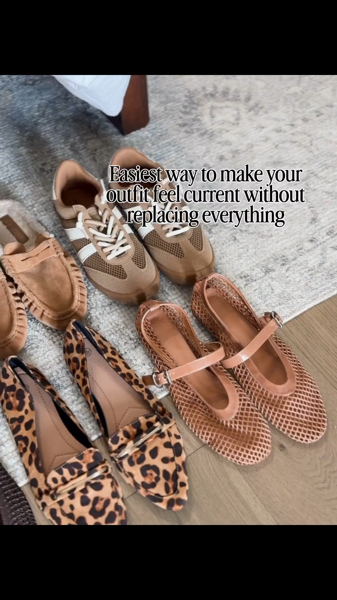 The easiest way to update your fall wardrobe without buying all new clothes? Change your shoes! I’m loving these retro sneakers, suede loafers, leopard flats and woven Mary Janes. Each pair gives your favorite jeans and basic tops a completely different look.
fall shoe trends, fall shoes for women, retro sneakers, suede loafers, leopard print flats, woven Mary Jane flats, neutral sneakers, fall footwear, casual fall outfits, shoe trends 2026, fall fashion over 40, HauteandHumid