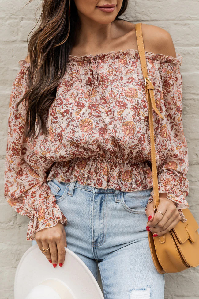 Until I Saw You Brown Floral Blouse FINAL SALE | Pink Lily