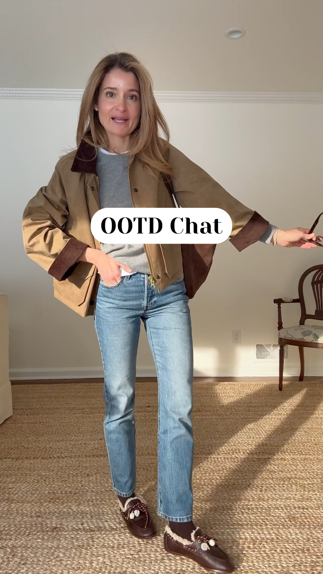 Some real talk about today’s OOTD. I know a pair of jeans and a grey sweater are not always worthy for social media but I love this outfit so much. The @levi 501 Originals have such a beautiful denim and wash. This @Quince sweater is such a great basic at an amazing price point. 

Ok so once we get the base layer with amazing elevated basics. Here’s where we add texture to the outfit. @alexmill jacket, @larroude loafers, @Dorsey bracelet @liffner bag

I love these statement pieces so much and love how they can take a comfortable but more basic outfit to the next level  

Sizing notes...jeans: 25x30 (true size but they are rigid so if between size up 1); sweater: small (my true size); Tee: small (my true size); shoes: 38 (these run small. Definitely size up 1 and consider 1.5 if you have wider feet); jacket: XS (I typically take an XS in jackets which is 1 size down from everything else I wear) 


#LTKSeasonal #LTKootd #LTKvlog