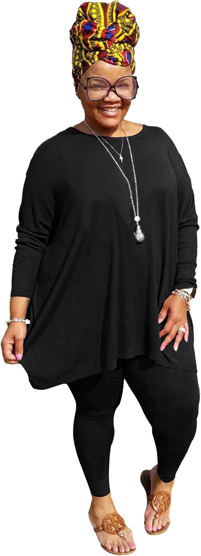 Amazon.com: Tycorwd Women's Plus Size Two Piece Outfits Loungewear Sets Long Sleeve Tops Sweatpan... | Amazon (US)