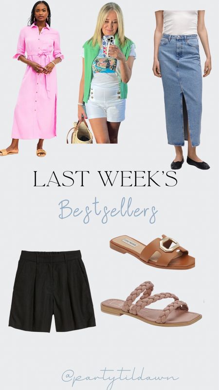 Last week’s BEST SELLERS!! 
The cutest sandals, the perfect linen dress and shorts!! 
Linen shorts-size up one! 

#LTKunder100 #LTKSeasonal #LTKstyletip