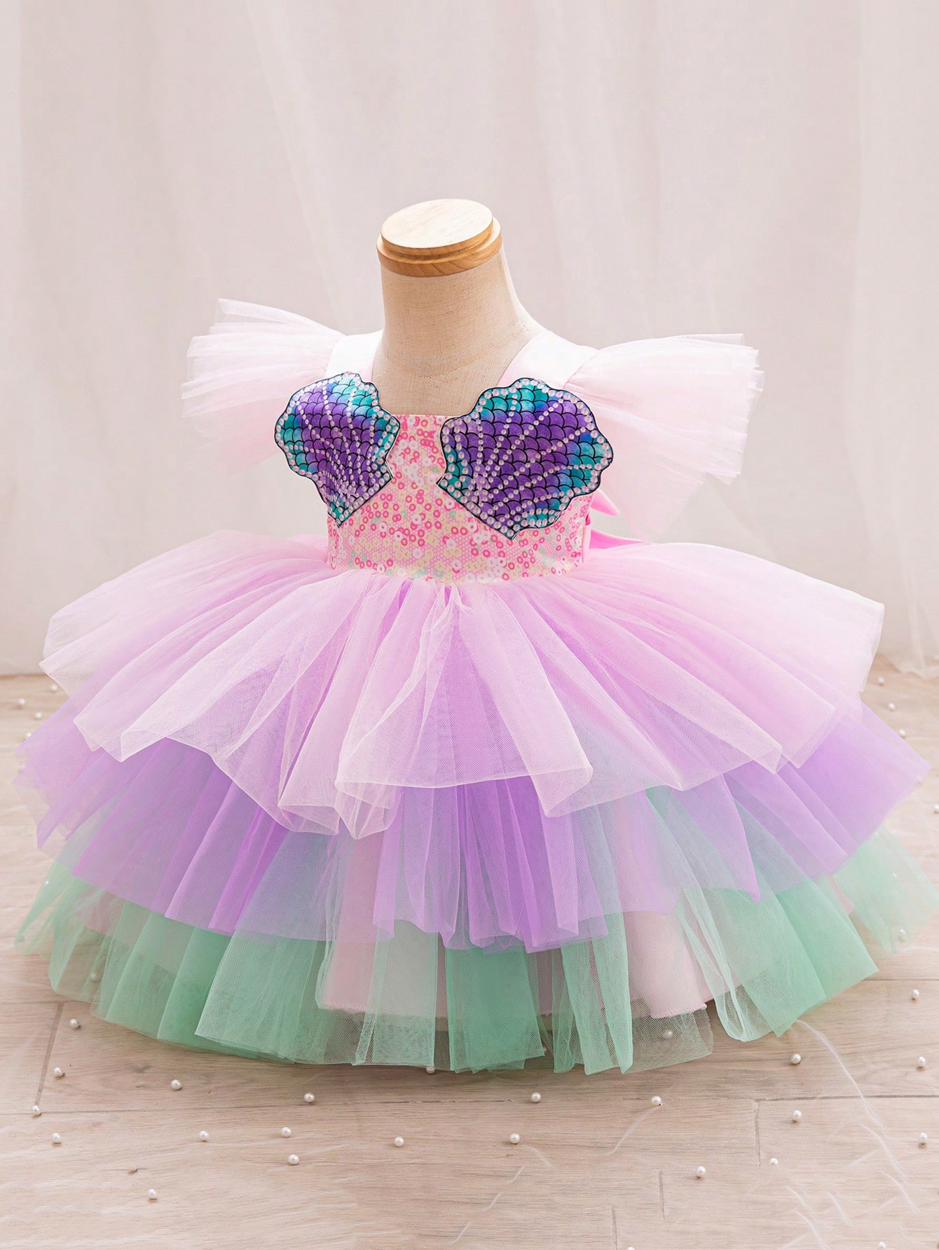 Baby Girl Halloween Dress With Elegant Cap Sleeves, Suitable For Birthday Parties, Holidays And F... | SHEIN