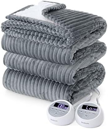 Bedsure Electric Blanket Queen Size - Heated Blanket Queen Soft Ribbed Fleece 84x90 Fast Heating ... | Amazon (US)