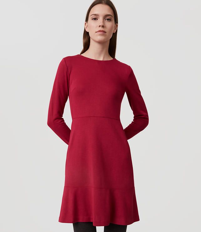 Long Sleeve Flare Dress | LOFT