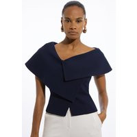 Compact Stretch Asymmetric Collar Tailored Top | Debenhams UK