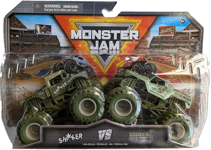 Monster Jam 2024 Series 30 1:64 Diecast Monster Truck 2-Pack, Shaker vs Soldier Fortune | Amazon (US)