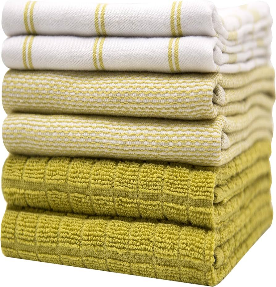 Premium Kitchen Towels (20”x 28”, 6 Pack) – Large Cotton Kitchen Hand Towels – Flat & Ter... | Amazon (US)