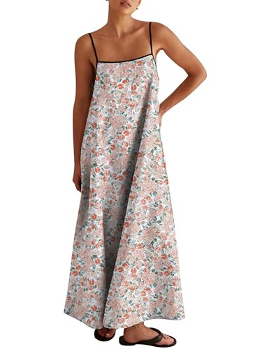 ANRABESS Womens Summer Maxi Dress Casual Spaghetti Straps Sundress Flowy Long Dresses with Pocket... | Amazon (US)