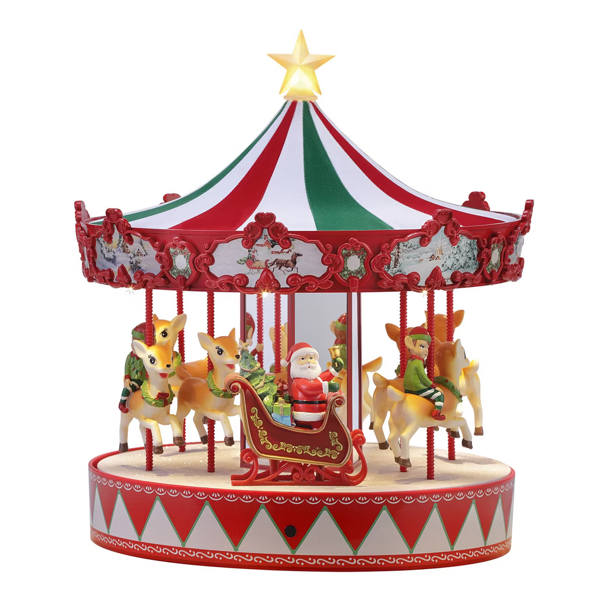 Mr. Christmas 14" Animated Vintage LED Carousel Musical Christmas Decoration | Target