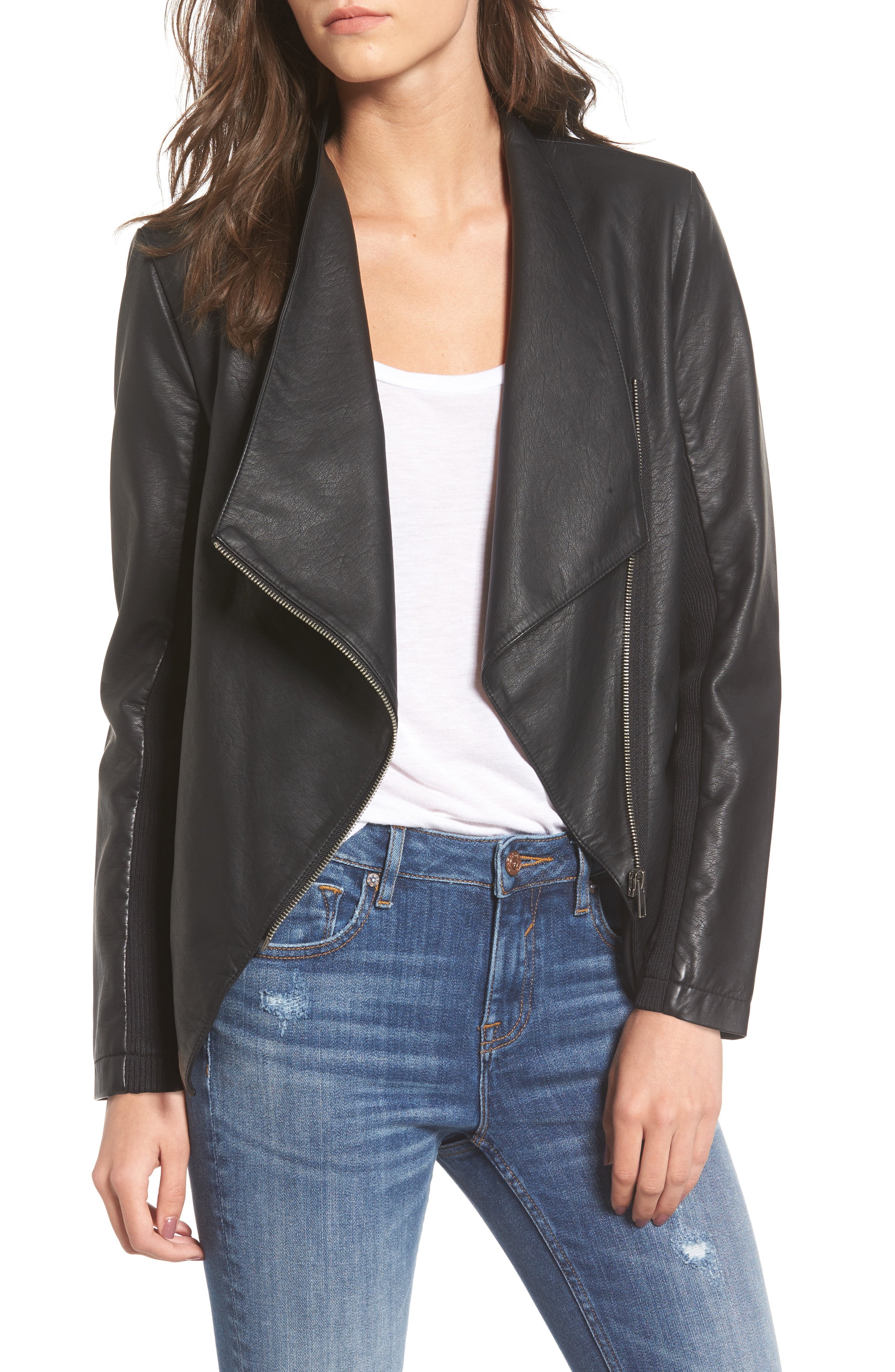 BB Dakota Gabrielle Faux Leather Asymmetrical Jacket | Nordstrom