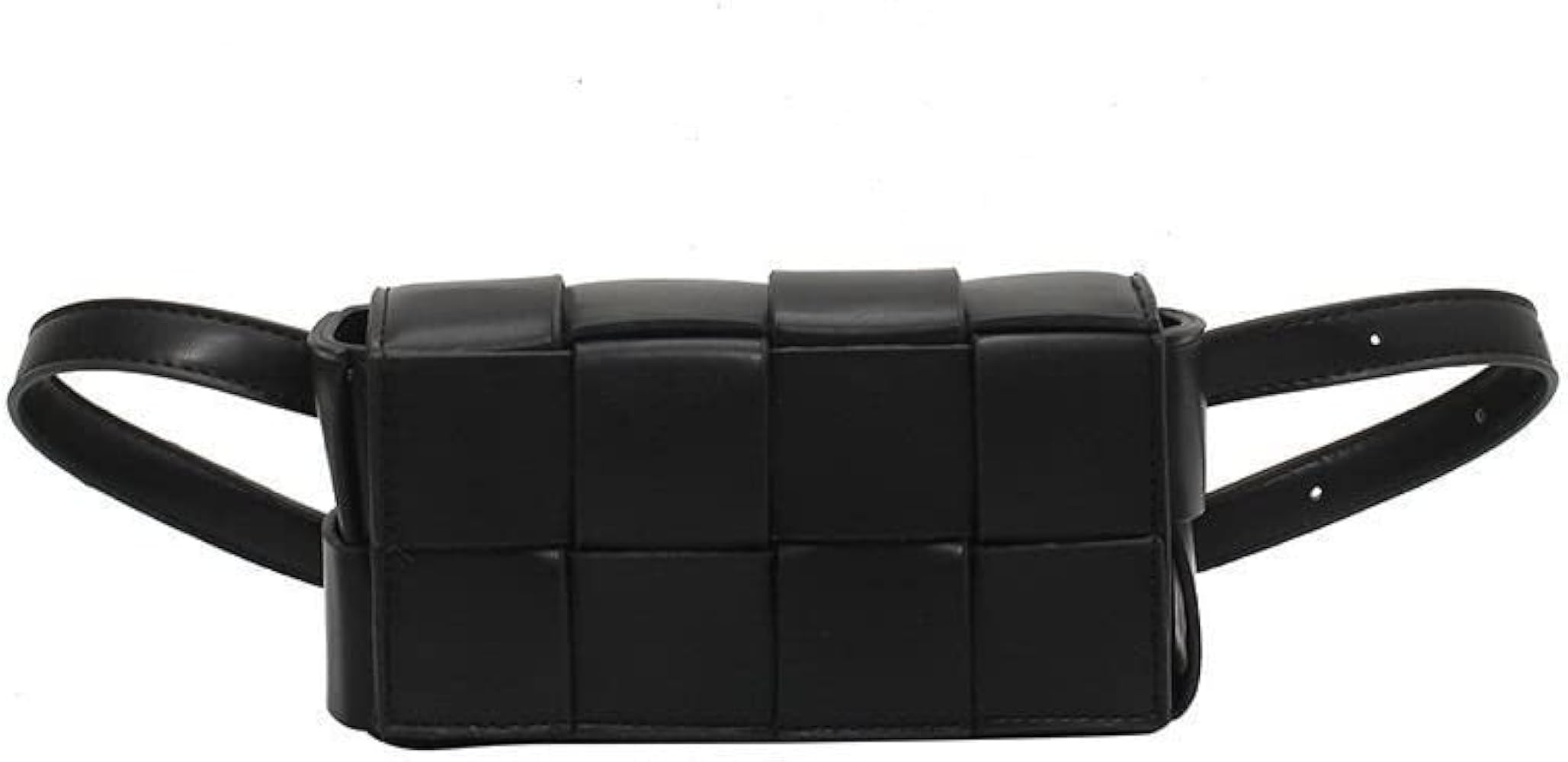 Woven Black Fanny Pack Crossbody Bags for Women Convertible Belt Bag Padded Cassette-Style Waist Bag | Amazon (US)