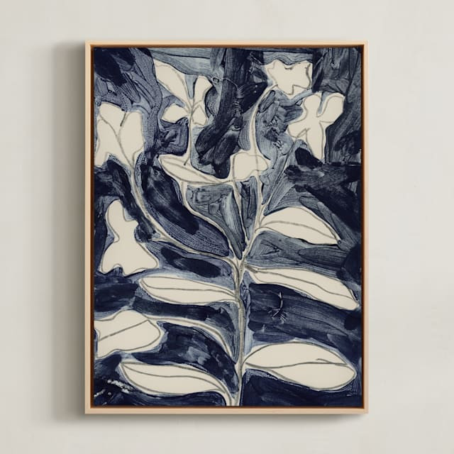 "Petals on Indigo" - Painting Limited Edition Art Print by Deborah Velasquez. | Minted