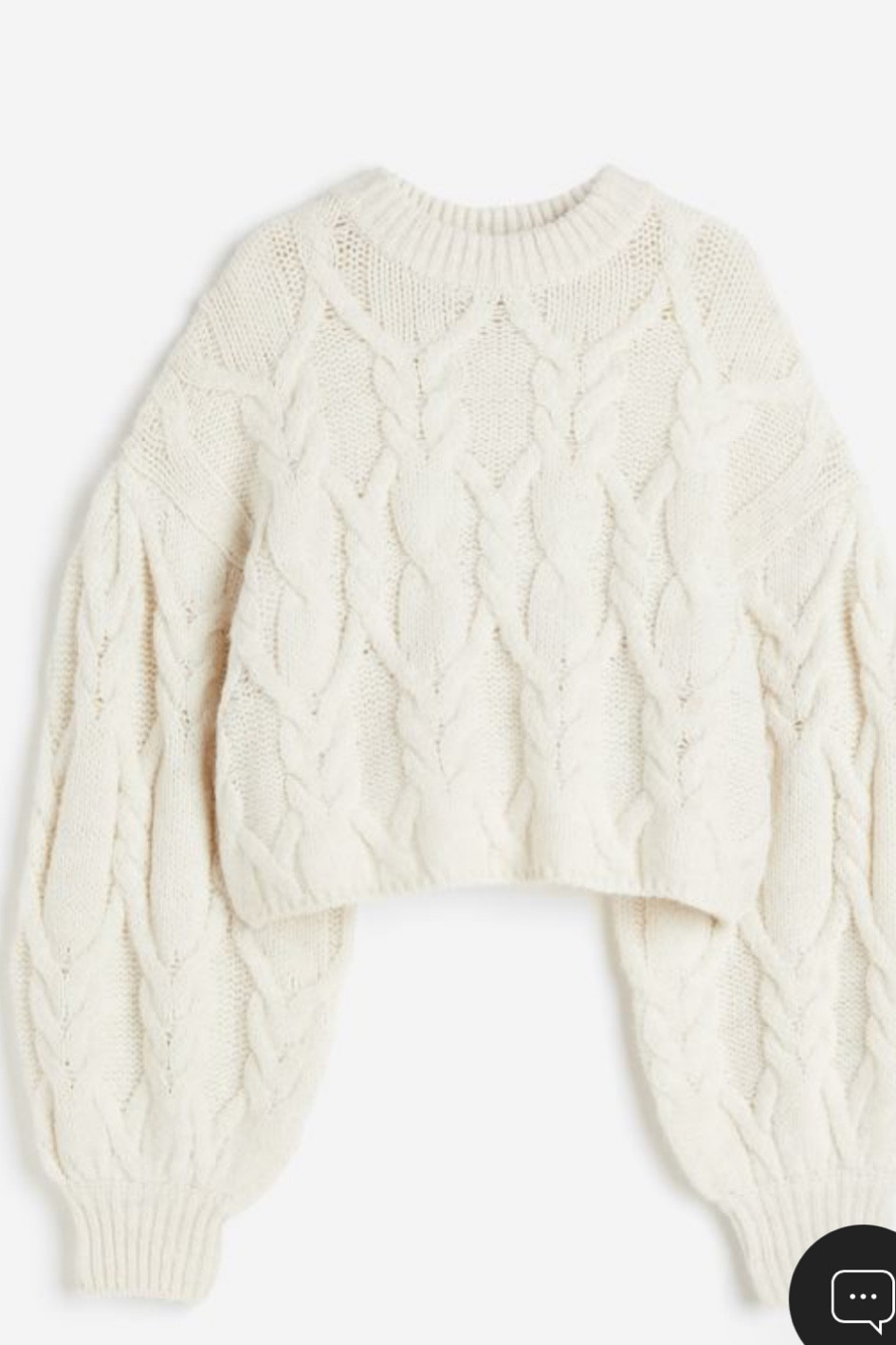 Cream cable-knit sweater 🤍