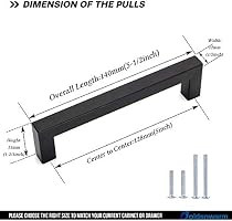 10 Pack Goldenwarm Black Square Bar Cabinet Pull Drawer Handle Stainless Steel Modern Hardware fo... | Amazon (US)