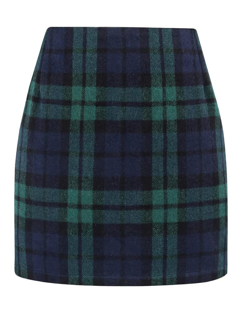 IDEALSANXUN Womens High Waist Plaid Skirt Bodycon Pencil Wool Mini Skirts | Amazon (US)