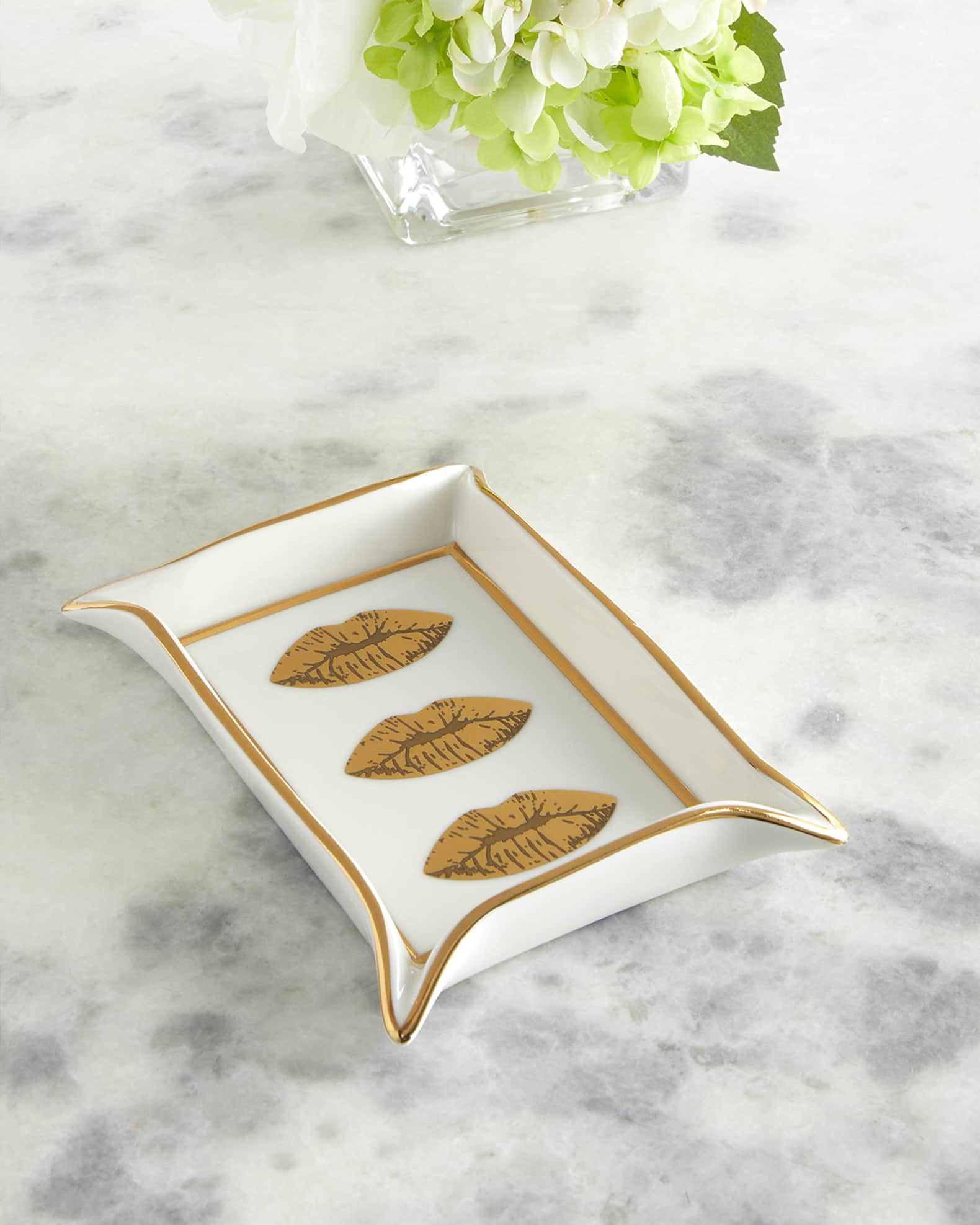 Jonathan Adler Lips Porcelain Valet Tray | Neiman Marcus