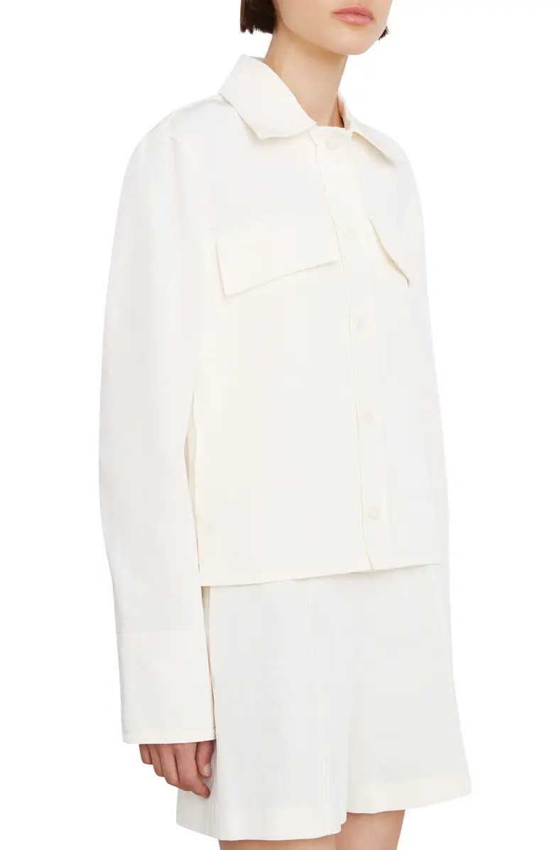 Textured Cotton Blend Shirt Jacket | Nordstrom