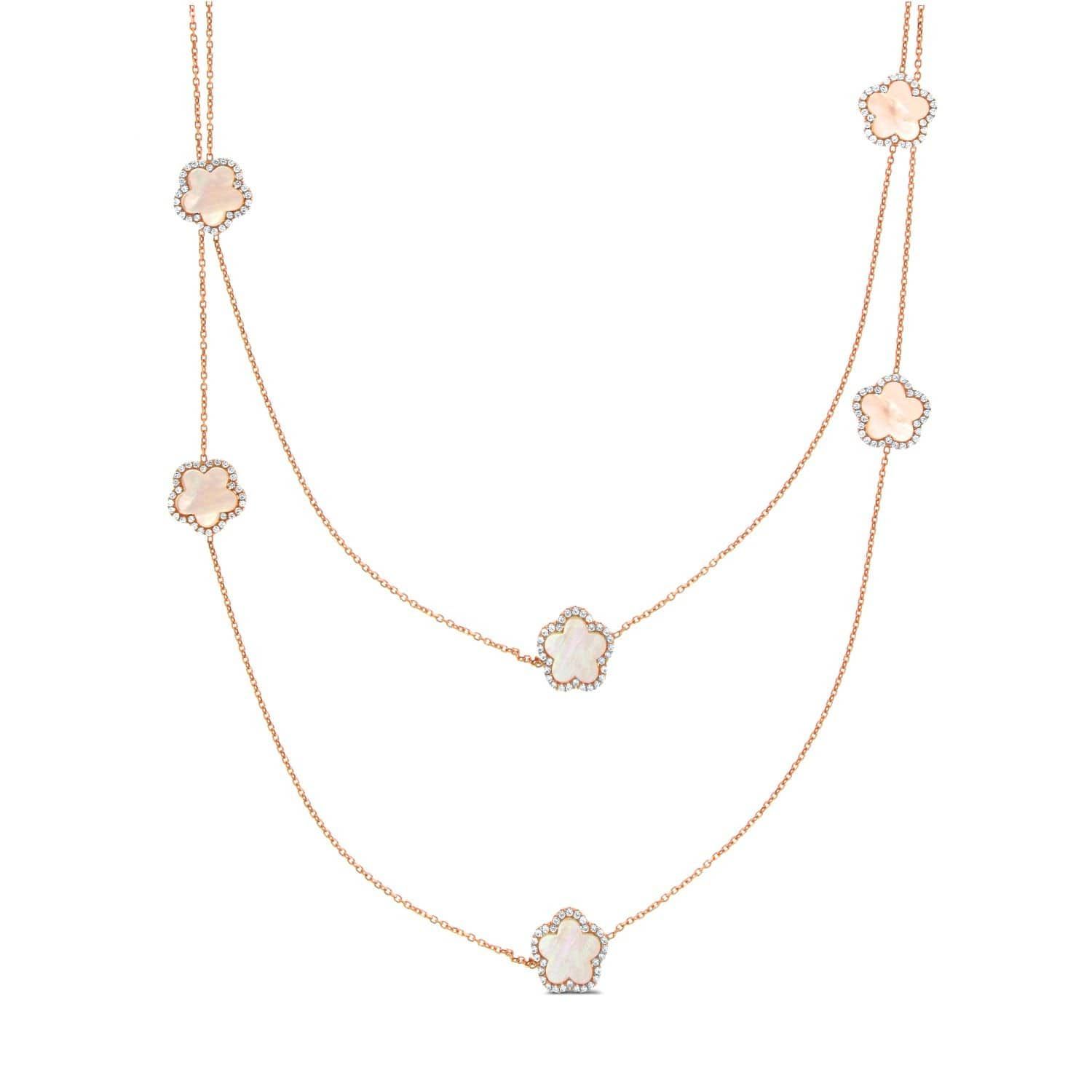 Rose Mother Of Pearl Clover Necklace by Cosanuova | Wolf and Badger (Global excl. US)