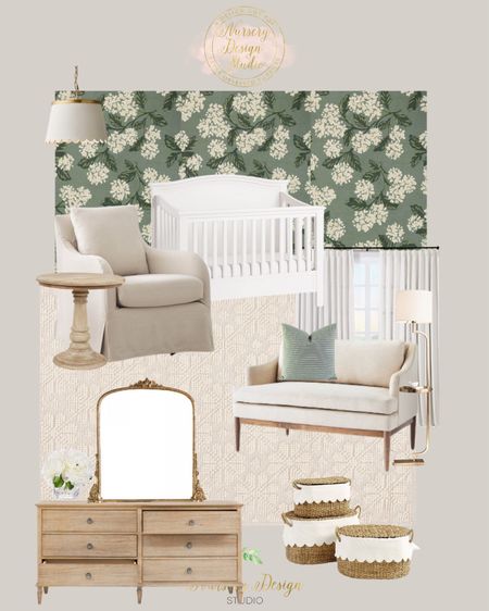 Baby room inspiration, baby crib, love seat, Slip covered glider, Anthropologie mirror, neutral nursery rug 

#LTKSaleAlert #LTKBaby #LTKKids